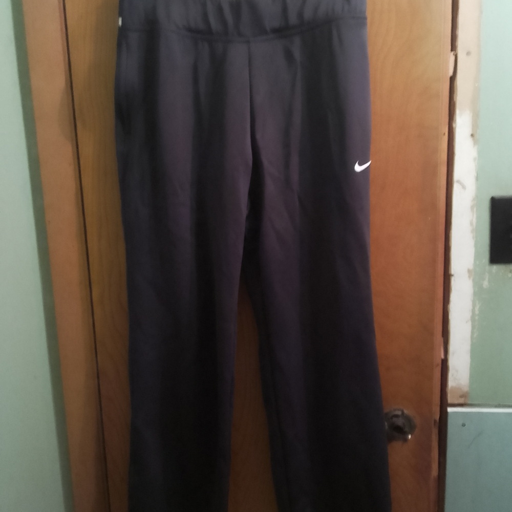 Nike DRI Fit Black Athletic Pants For Running ,Training And Yoga With Zipper Poc